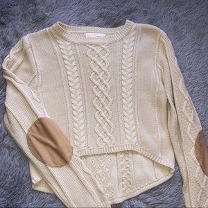Cream Knit Cropped Sweater